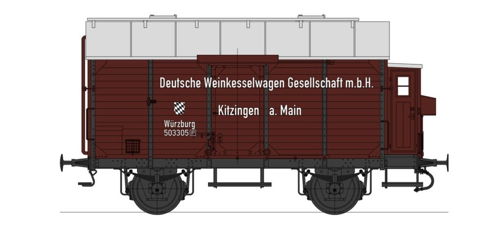 FINESCALE, Bay. Wappen, Würzburg 503 305, Beschriftung Deutsche Weinkesselwagen Gesellschaft m.b.H. Kitzingen